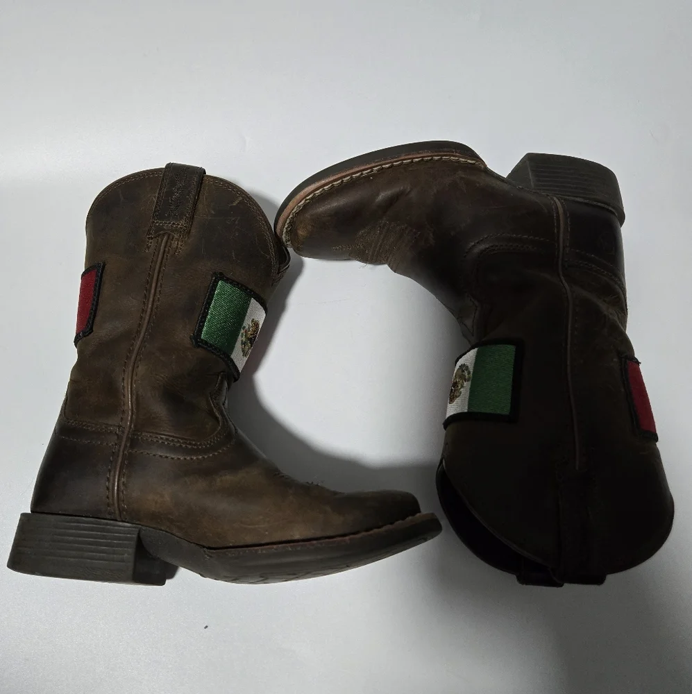 Ariat Orgullo Mexicano II Boots Size 9 Leather Upper Mexican Flag Heritage Pride